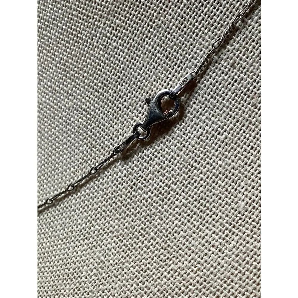 925 Sterling Silver Italian Turquoise Sea Glass Pendant Necklace Coastal E20-18